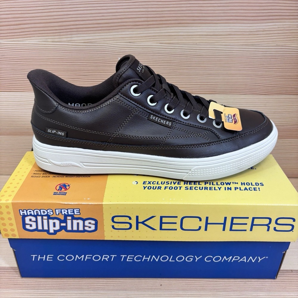 Skechers Arch Fit Arcade Mens Size 10 Chocolate Hands Free  Shoes Sneakers